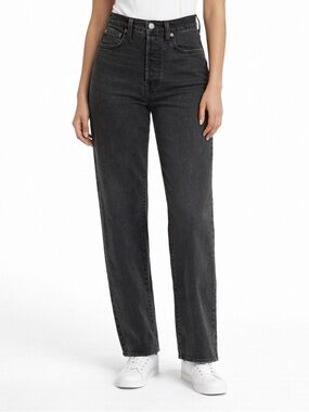 Levi’s Ribcage Straight Jeans – Size 25 – Dark Grey 90s minimalism